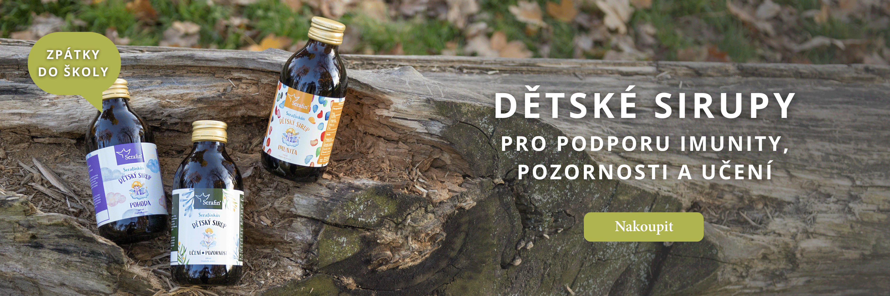 Zpátky do školy – dětské sirupy 08/2025 banerový obrázek | Serafin byliny