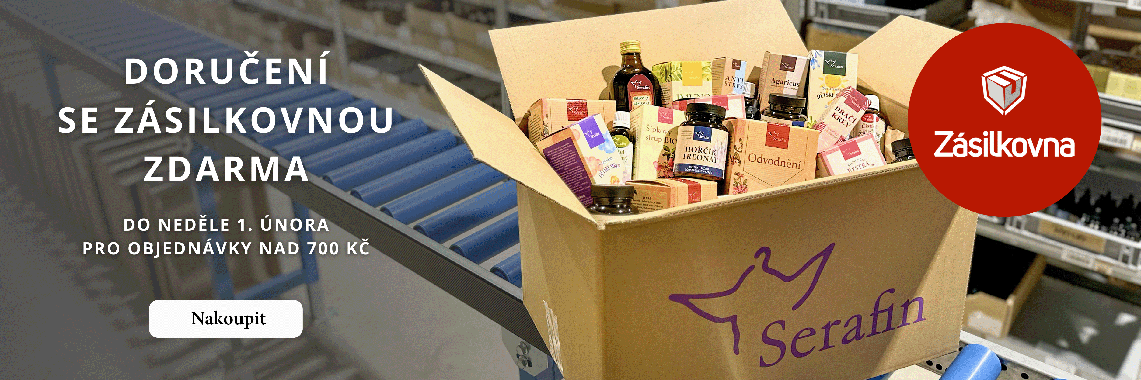 Zásilkovna zdarma 01/2026 banerový obrázek | Serafin byliny